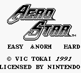 Aerostar title screen for GameBoy